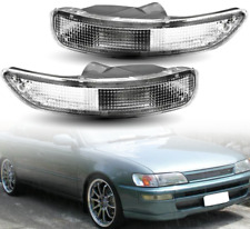 For 1993-1997 Toyota Corolla Clear Chrome Front Bumper Lamp Light Leftright Set