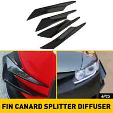 4x Car Bumper Fin Canard Splitter Diffuser Valence Spoiler Lip Glossy Black