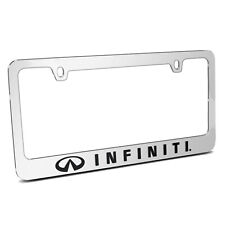 For Infiniti Logo 3d Embossed Mirror Chrome Metal License Plate Frame