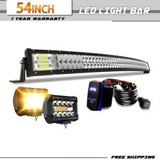 For 2004-14 Ford F150 Roof 54 Inch Curved Led Light Bar 4 Pods Driving Light