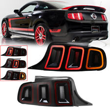 Led Tail Lights For 10-14 Ford Mustang Sequential Signal Rear Brake Lamps Pair