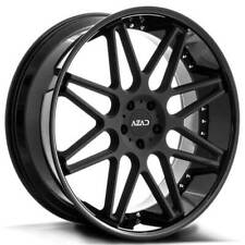 4 24 Staggered Azad Wheels Az77 Matte Black Center With Gloss Blackb5