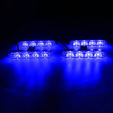 16 Led Car Amberwhite Police Strobe Flash Light Dash Emergency Warning Lamp Kit