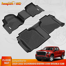 Tpe Floor Mats Liners For 2019-2024 Chevrolet Silveradosierra 1500 Double Cab