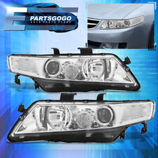 For 04-08 Acura Tsx Cl9 Jdm Projector Headlights Lamps Chrome Clear Reflectors