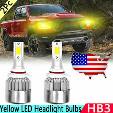 For Dodge Ram 1500 2500 3500 2pcs Hb3 9005 72w Yellow 7600lm Led Headlight Bulbs
