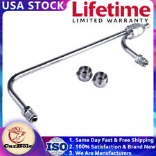 Dual Feed Fuel Line Chrome For Holley Carburetor 4150 Double Pumper Fit 38hose