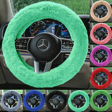 Doe16 Faux Rabbit Fur Universal Steering Wheel Cover Fit For Car Truck Suv Van
