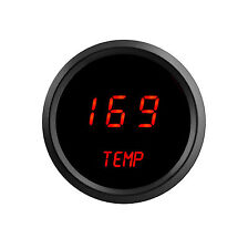 2 116 Digital Water Temp Gauge Red Leds Black Bezel 52mm Lifetime Warranty