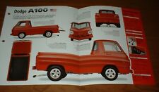 1965 Dodge A100 Spec Sheet Brochure Poster Photo 65 A 100 Truck Van 1964-70