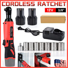12v 38 Cordless Electric Ratchet Socket Impact Wrench Right Angle Battery 60nm