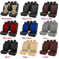 9pcs Pu Leather Car Seat Cover Breathable Cushion Protector Universal Full Set