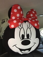 Minnie Mouse Car Accessory 01 1 Piece Head Rest Head Seat Cover Blackwhite