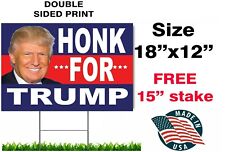Donald Trump 2024 Yard Sign 18x12 Free Stake Honk Keep America Great