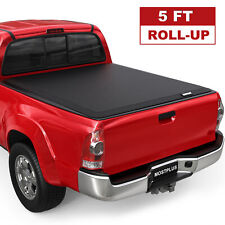 5ft Roll Up Soft Truck Bed Tonneau Cover For 2005-2015 Toyota Tacoma On Top