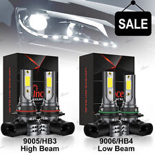 9005 9006 Led Headlights Kit Combo Bulbs 6000k High Low Beam Super White Bright