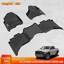 Floor Mats For Dodge Ram 1500 2500 3500 Crew Cab 2012-2018 Front Rear Tpe Liners