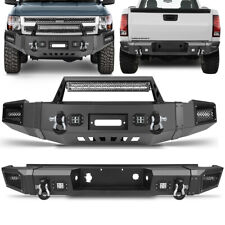 Frontrear Bumper With Winch Plateled Lights For 2007-2013 Chevy Silverado 1500