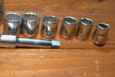 Craftsman 38 Drive Metric 12pt 6pc Socket Set Extension Made In Usa 10-18mm