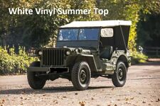 Soft Top For Jeep Willys Cj2a Cj3a 1947-1953 - White Vinyl