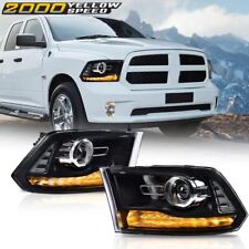 Fit For 2009-2018 Dodge Ram 1500 2500 3500 Black Led Drl Projector Headlights