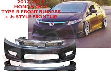 Jdm Type R Style Front Bumper For 2012-15 Honda Civic 4dr Js Style Front Lip