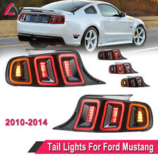 Led Tail Lights For 2010-2014 Ford Mustang Gt Sequential Signal Brake Red Lamps