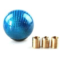 Universal Blue Carbon Fiber Round Ball Shape Manual Gear Shift Knob Shifter
