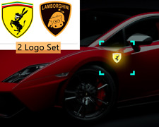 2 Pcs Prank Funny Lamborghini Ferrari Logo Decal Stickers Vinyl Auto Car Window