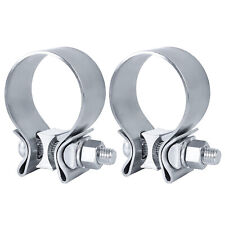 2pcs 2 Stainless Steel Band Exhaust Clamps Seal Lap Joint Universal New