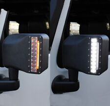 Xprite Side View Mirrors W Led Turn Signal Light For 07-18 Jeep Wrangler Jk Jku