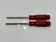 Craftsman Tools Usa 2pc 41760 Red Hard Handle Phillips No. 2 Screwdriver Set Lot