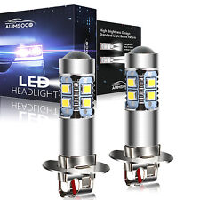 2pcs H3 Led Fog Driving Light Bulbs Conversion Kit Super Bright Drl 6000k White