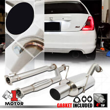 Ss 4tip Oval Muffler Catback Exhaust System For 02-05 Honda Civic Si Hb 2.0 Ep3