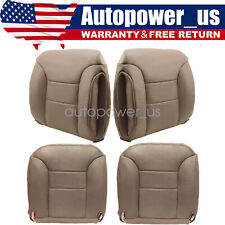 Fits 1995-1999 Chevy Tahoe Front Bottom Top Replacement Leather Seat Cover Tan