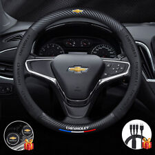 15 Steering Wheel Cover Genuine Leather For Chevrolet Black New