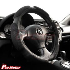 Black Steering Wheel Cover Protector Hand Pad Buffer Cushion Leather Slip-on P2