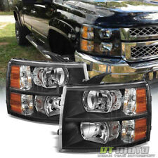 Black 2007-2013 Chevy Silverado 1500 2500 3500 Headlights Headlamps 08 09 10 11