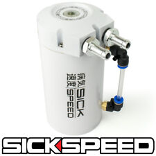Sickspeed White Non Vented Oil Catch Can Reservoir Tank Baffled Engine P1