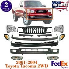 Front Bumper Kit Primed Grille Headlights For 2001-2004 Toyota Tacoma 2wd