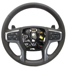 Oem 22-23 Chevy Silverado Gmc Sierra Brown Silver Leather Shift Steering Wheel