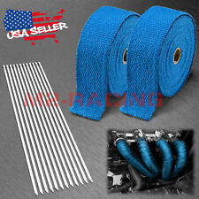 2 Rollx2 50ft Blue Exhaust Thermal Wrap Manifold Header Isolation Heat Tape