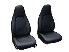 Porsche 911 928 944 968 Black S.leather Custom Made Fit Front Seat Cover