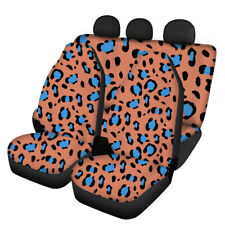 Leopard Grain Car Seat Cover Auto Accessories Set Of 4 Pieces Fits For Men Women