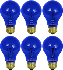 25atbb6pk Incandescent Blue A19 25w Light Bulbs With Medium E26 Base 6 Pack