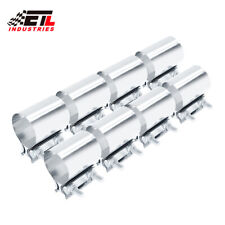 8 Pcs 2.5 304 Stainless Steel Butt Joint Band Muffler Exhaust Pipe Clamp