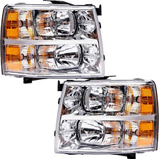 Headlights Assembly Fit For 07-13 Chevy Silverado 1500 2500 Hd 3500 Hd Chrome
