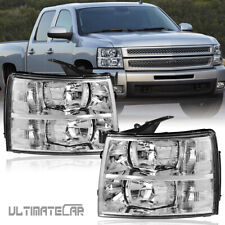 Clear Lens Chrome Headlight For 07-13 Chevy Silverado 1500 2500 3500 Front Lamps