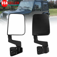 Manual Passengerdriver Side View Door Mirrors For 1987-2002 Jeep Wrangler Black