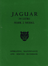 Jaguar 3.8 Litre Mk 2 Official Owners Operating Handbook Mk Ii Maintenance Mark